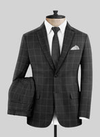 Hardy Minnis Charcoal Windowpane Wool Suit - StudioSuits