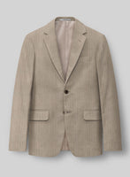 Hardy Minnis Dark Beige Herringbone Wool Jacket - StudioSuits