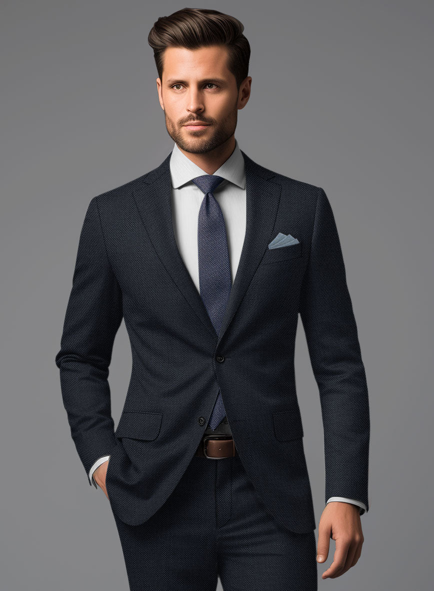 Hardy Minnis Dark Blue Birdseye Wool Jacket - StudioSuits