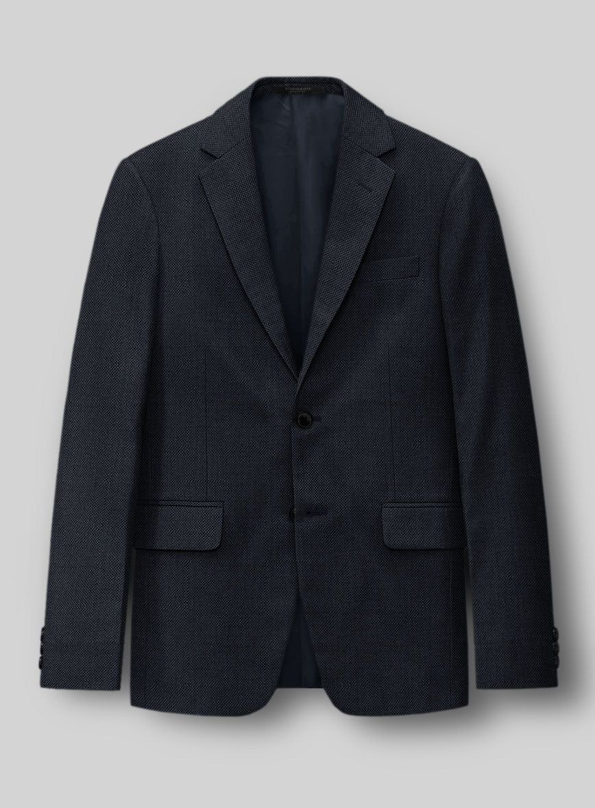 Hardy Minnis Dark Blue Birdseye Wool Jacket - StudioSuits