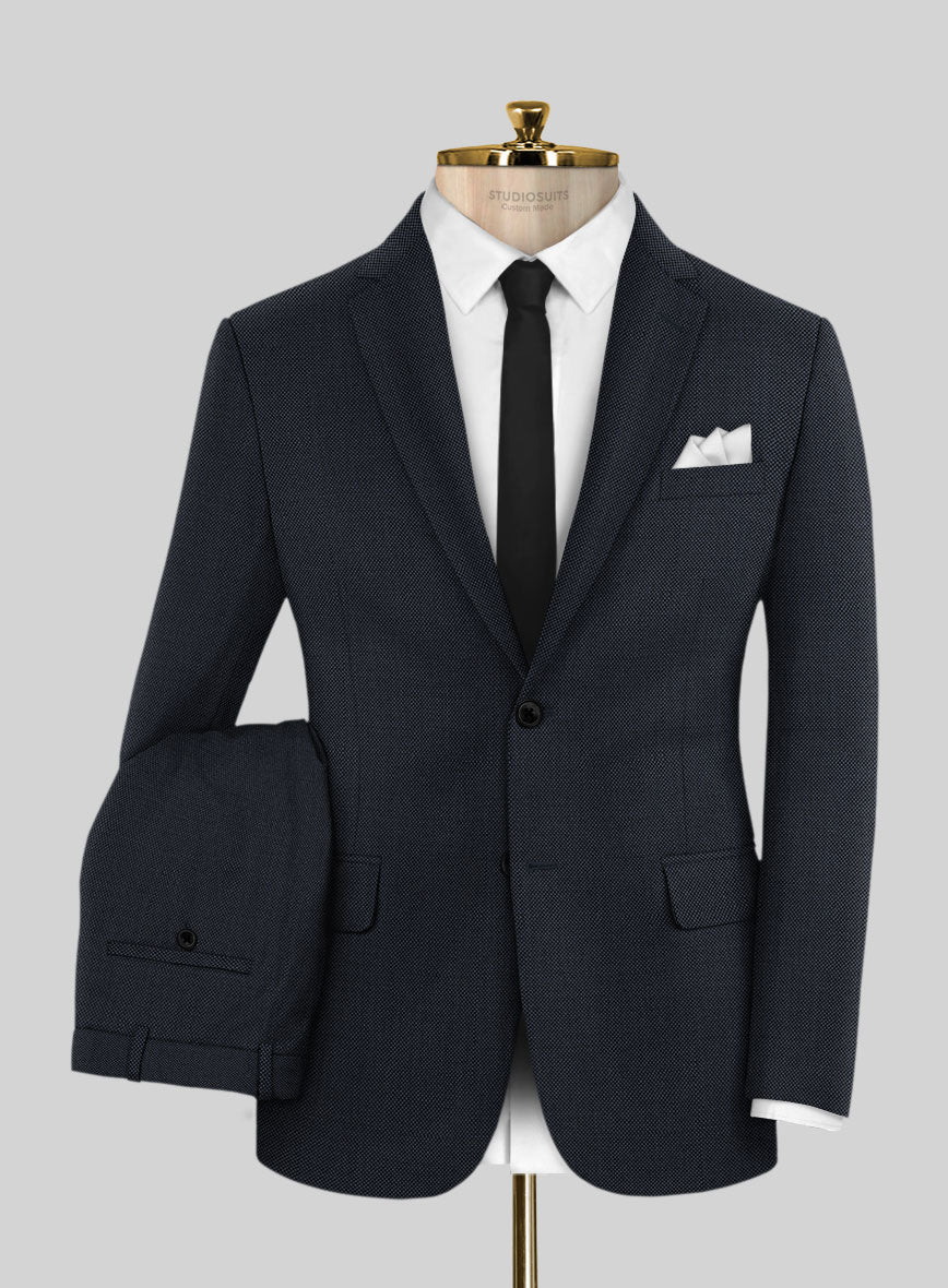 Hardy Minnis Dark Blue Birdseye Wool Suit - StudioSuits