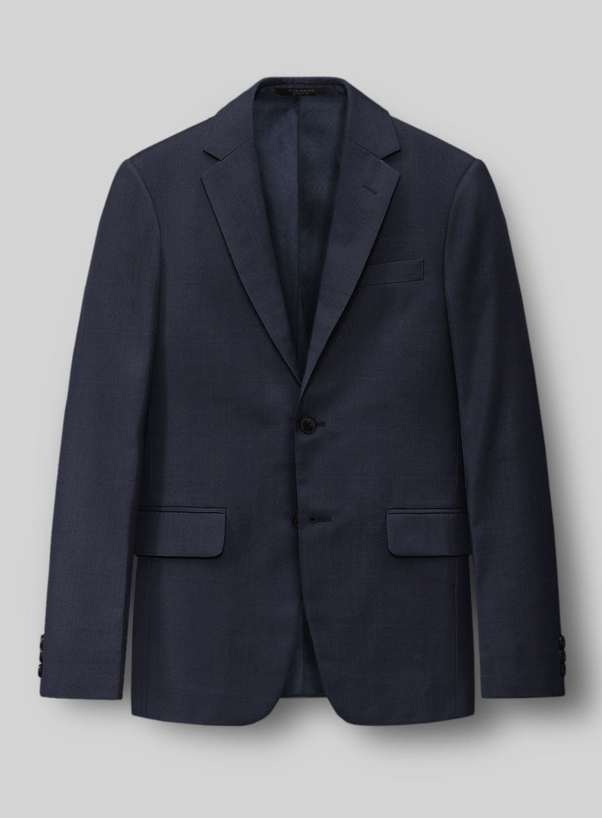 Hardy Minnis Dark Blue Glen Wool Suit - StudioSuits