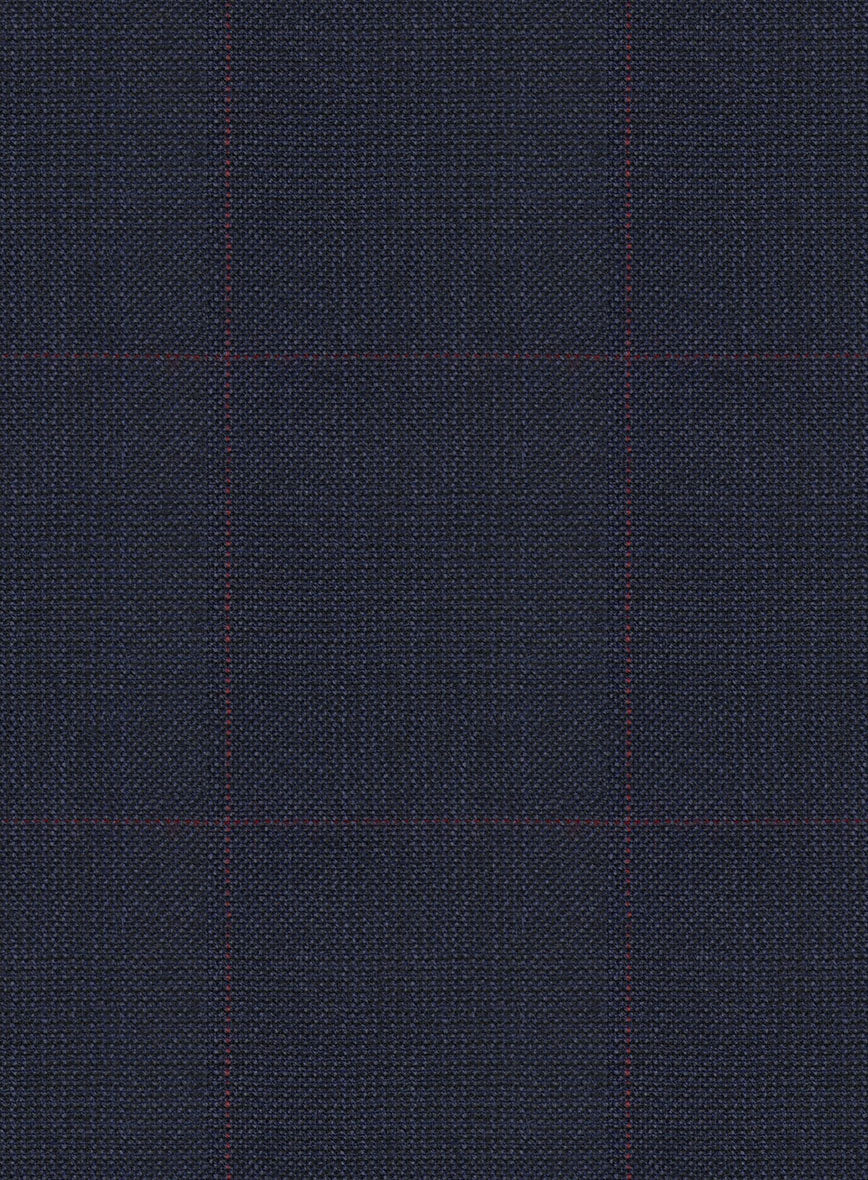 Hardy Minnis Dark Blue Glen Wool Suit - StudioSuits