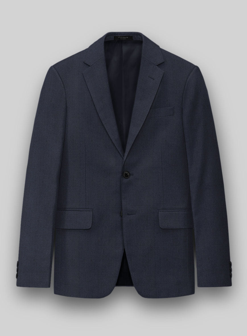 Hardy Minnis Dark Blue Nailhead Wool Jacket - StudioSuits