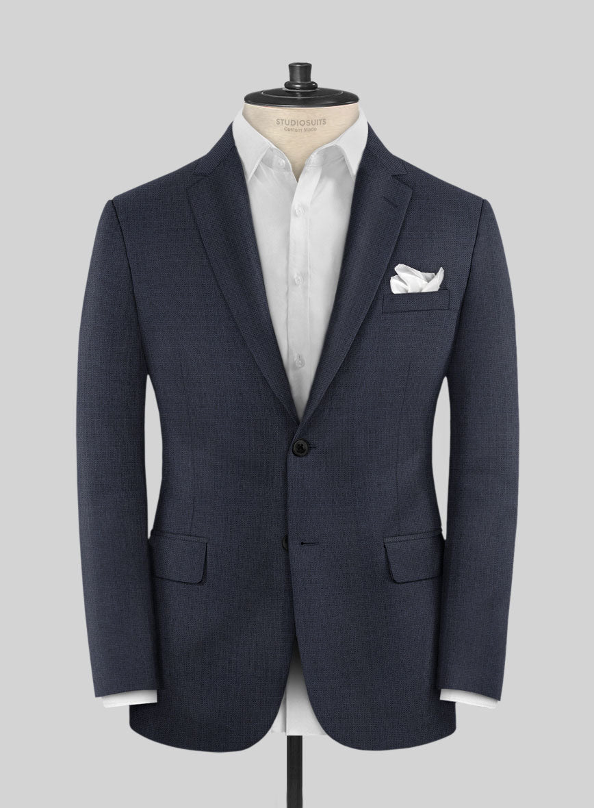 Hardy Minnis Dark Blue Nailhead Wool Jacket - StudioSuits