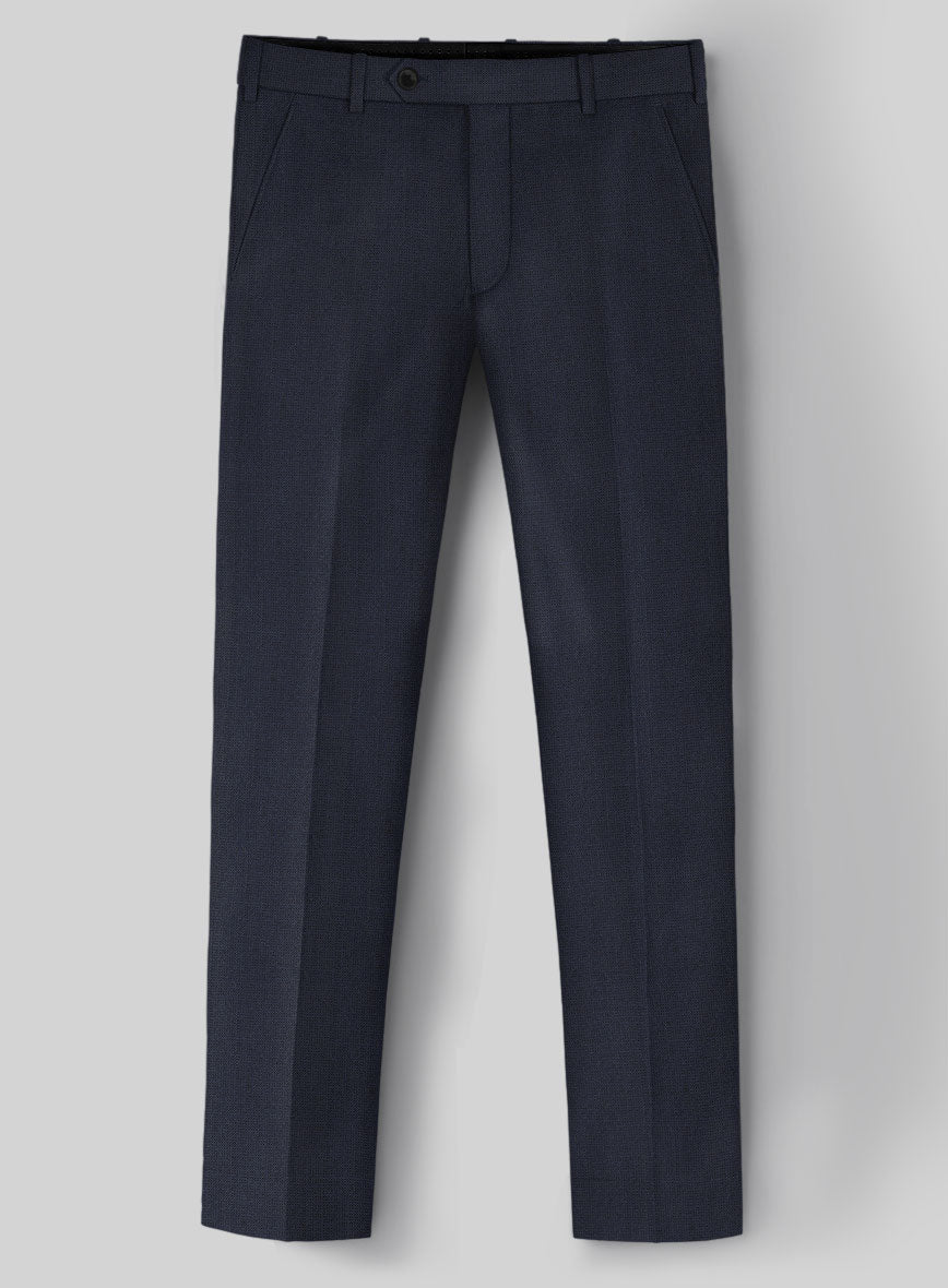 Hardy Minnis Dark Blue Nailhead Wool Pants - StudioSuits