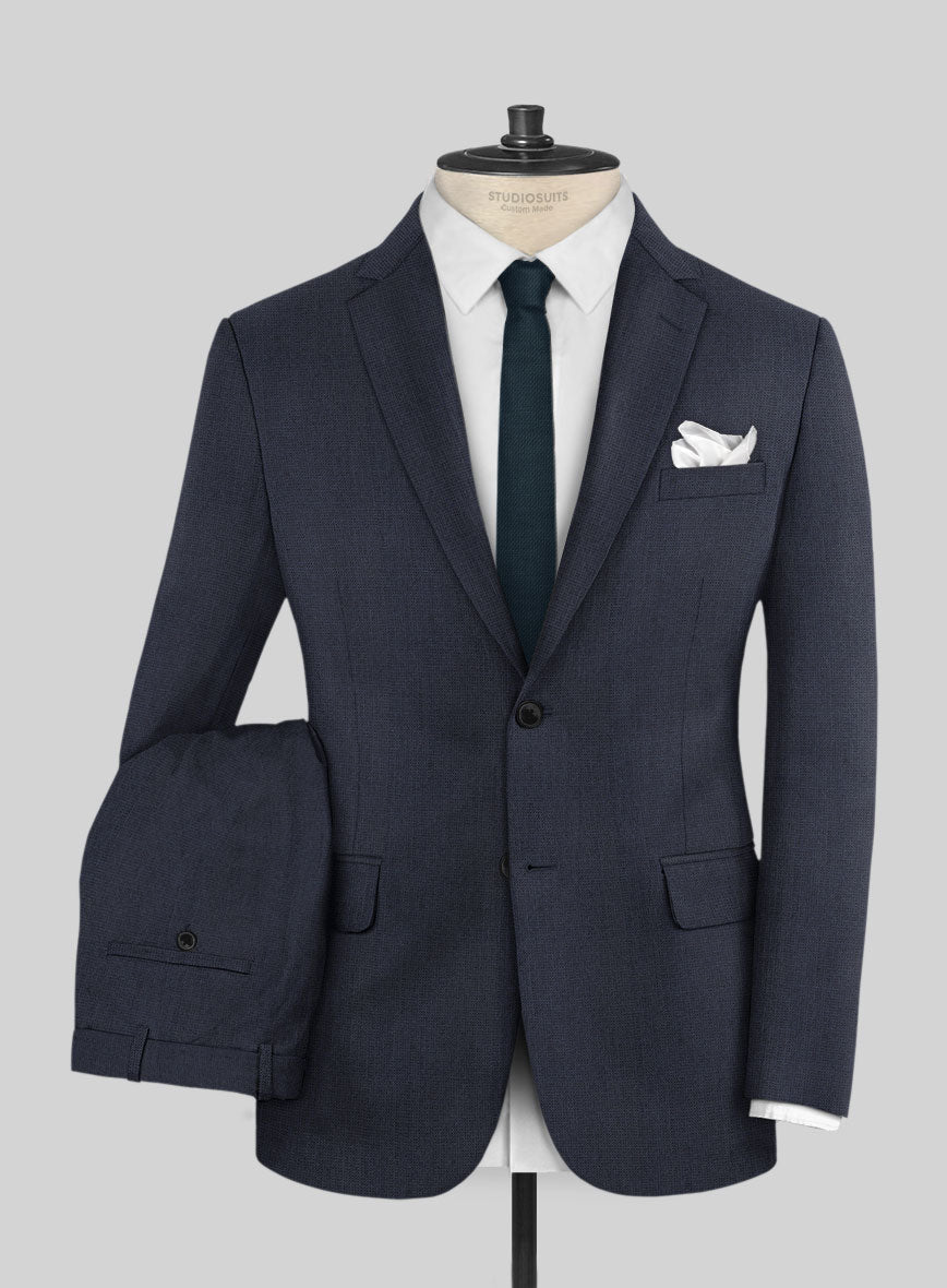 Hardy Minnis Dark Blue Nailhead Wool Suit - StudioSuits