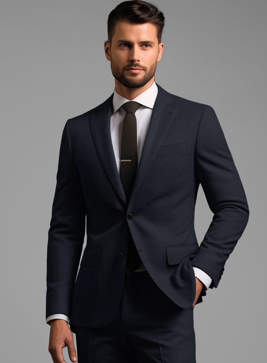 Hardy Minnis Dark Blue Sharkskin Wool Jacket - StudioSuits