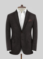 Hardy Minnis Dark Brown Sharkskin Wool Suit - StudioSuits