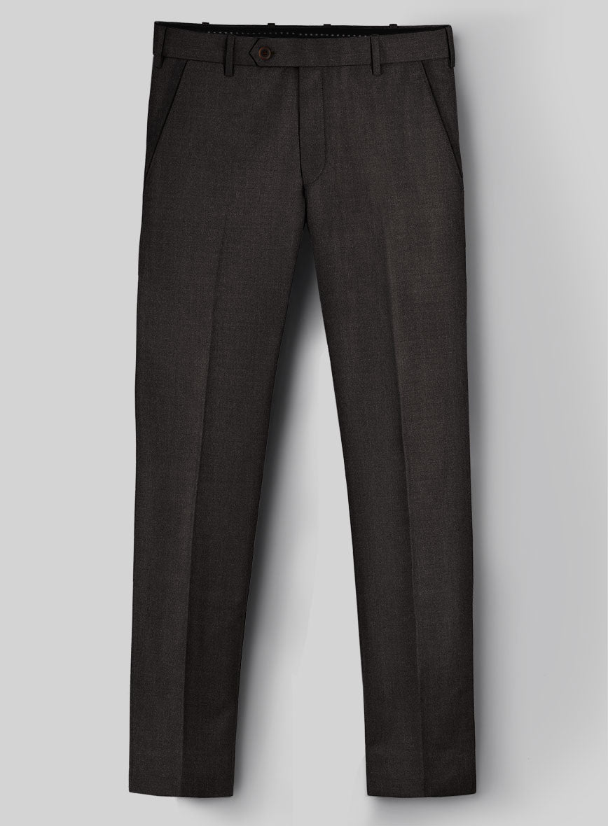 Hardy Minnis Dark Brown Sharkskin Wool Suit - StudioSuits