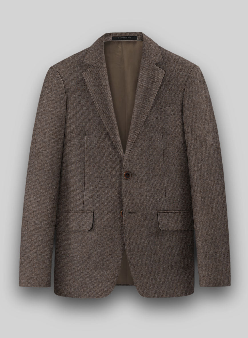 Hardy Minnis Dark Brown Twill Wool Jacket - StudioSuits