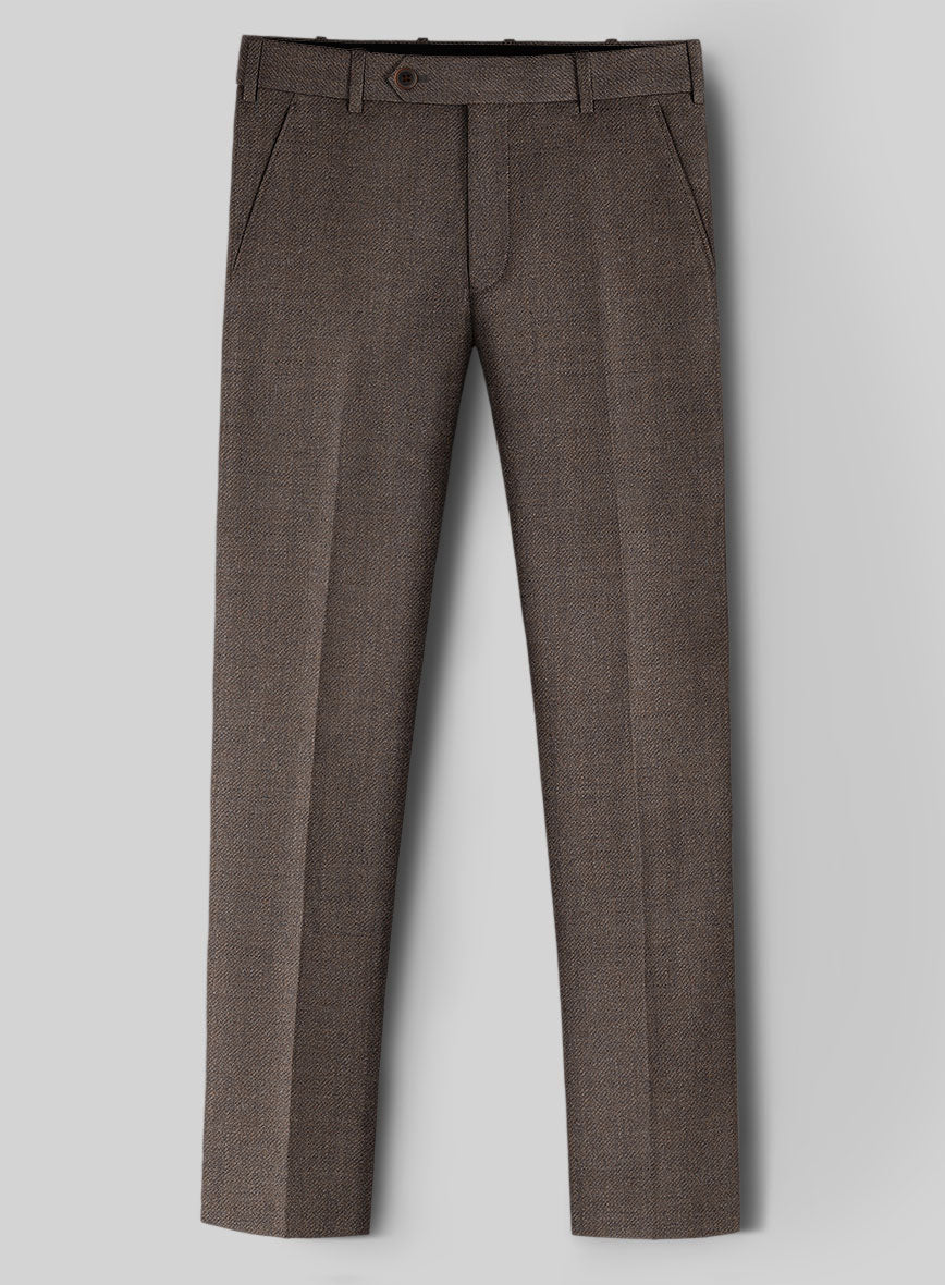 Hardy Minnis Dark Brown Twill Wool Pants - StudioSuits