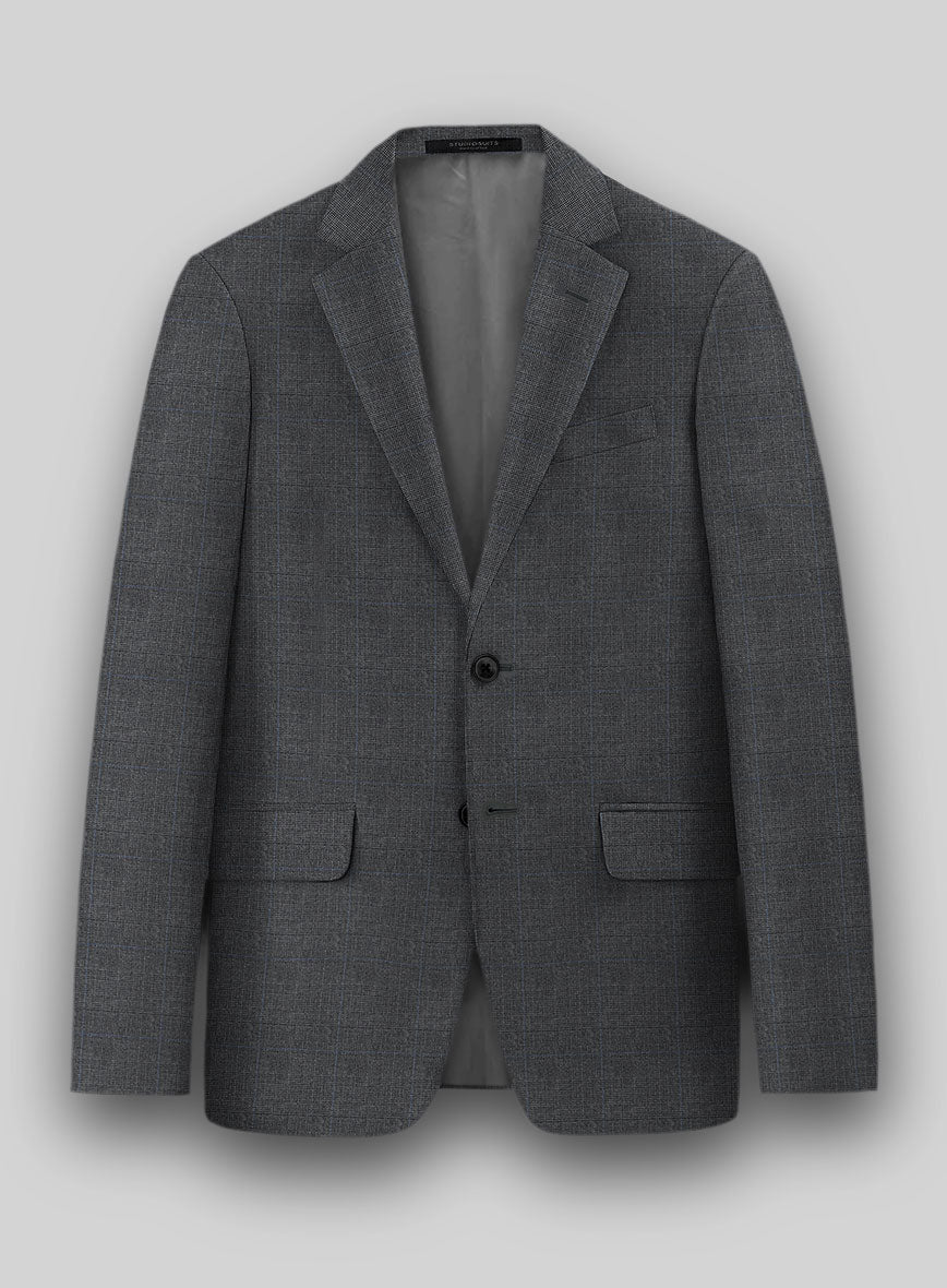 Hardy Minnis Dark Gray Glen Wool Jacket - StudioSuits