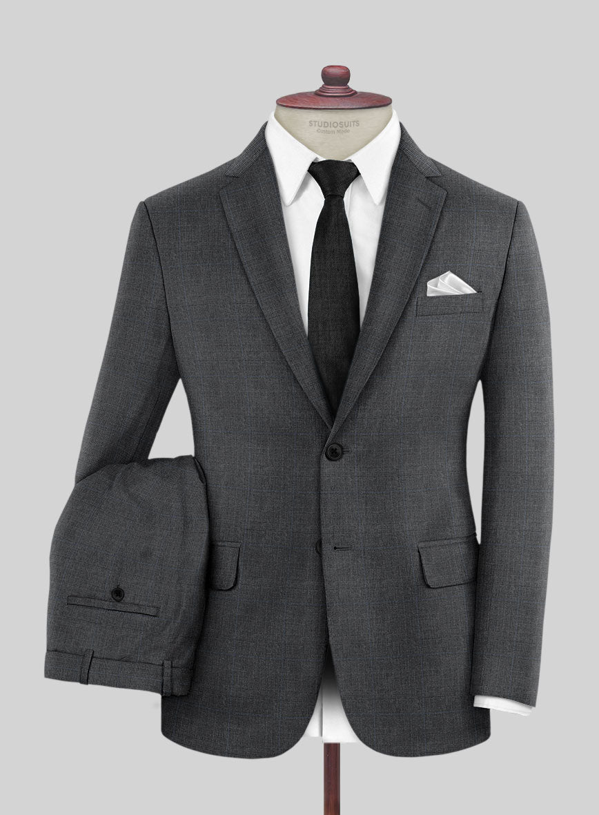 Hardy Minnis Dark Gray Glen Wool Suit - StudioSuits