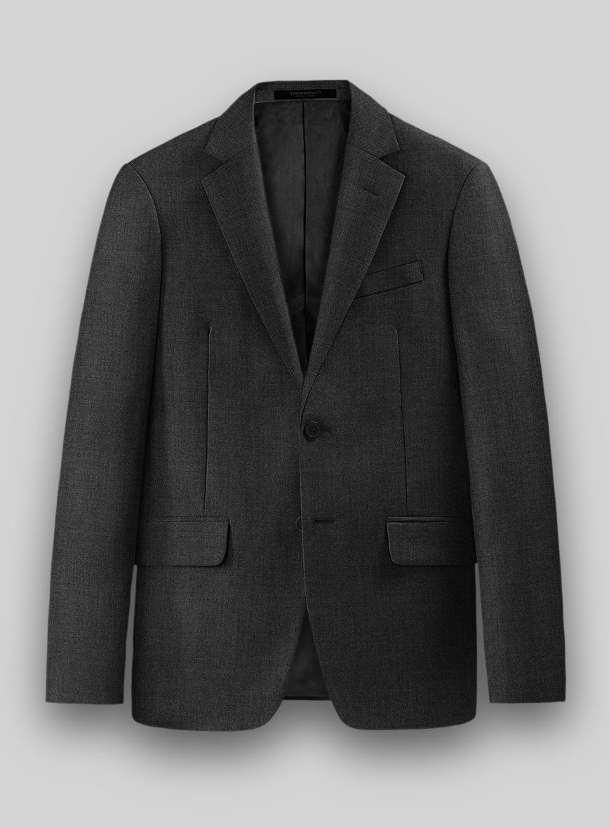 Hardy Minnis Dark Gray Twill Wool Jacket - StudioSuits