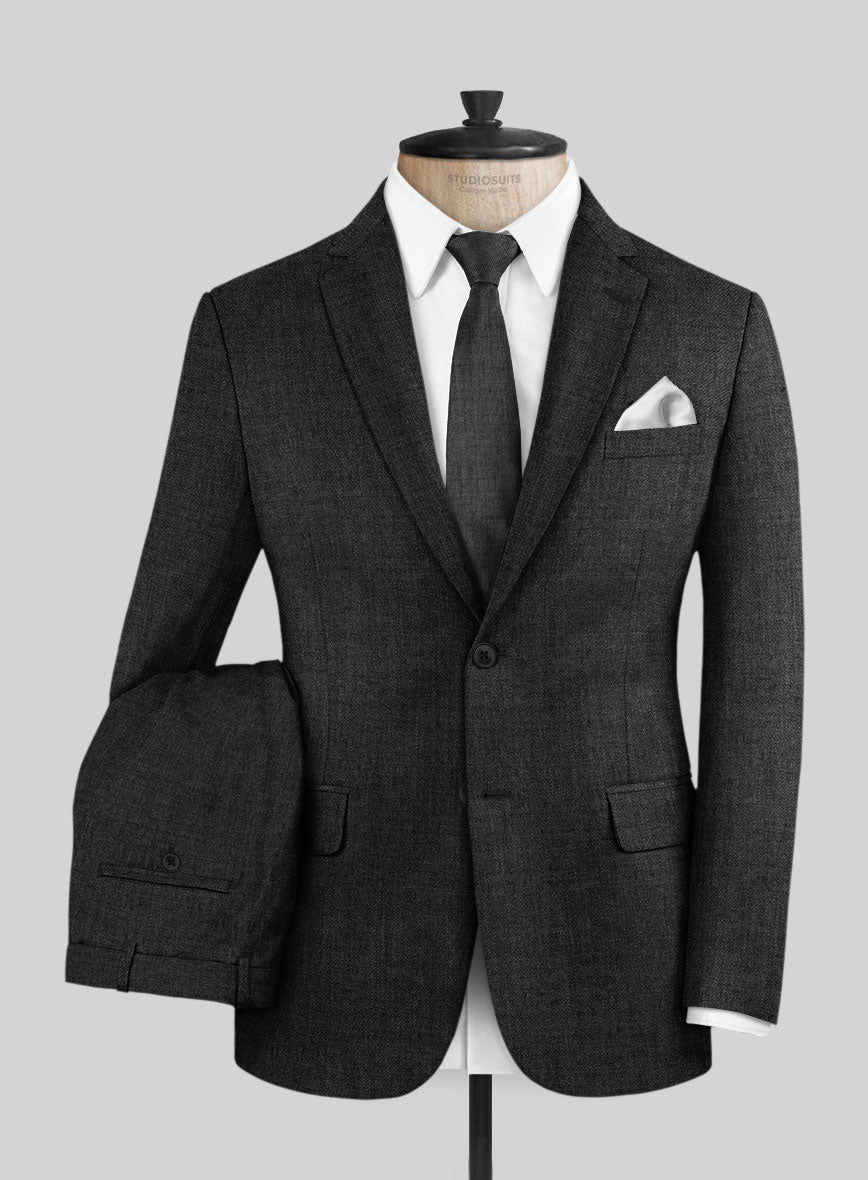 Hardy Minnis Dark Gray Twill Wool Suit - StudioSuits