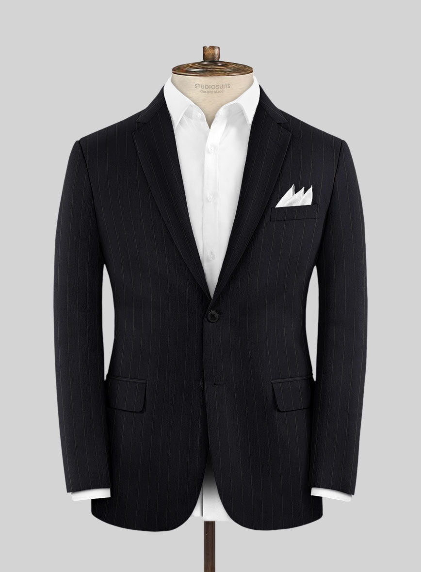 Hardy Minnis Deep Blue Chalkstripe Wool Jacket - StudioSuits