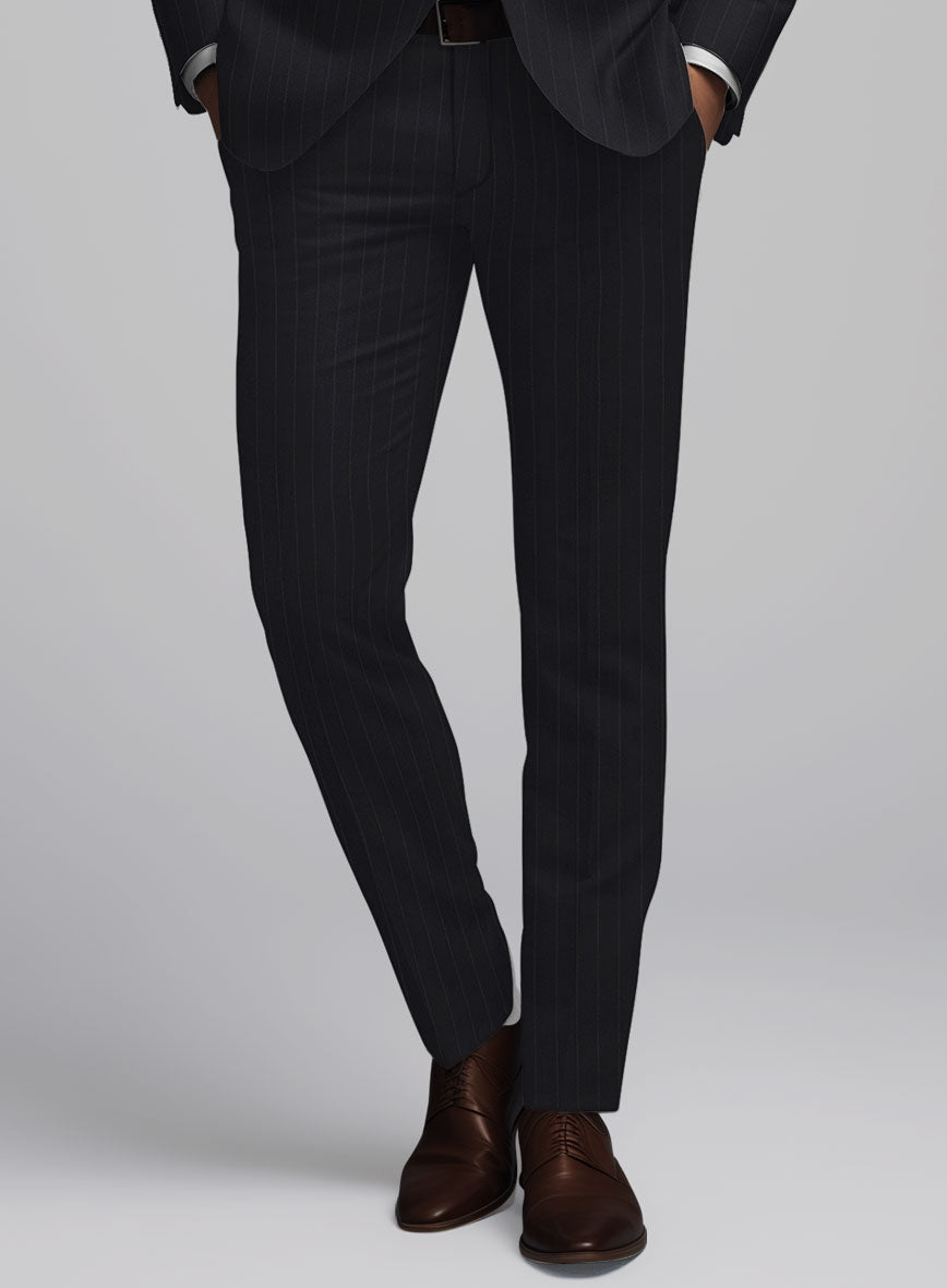 Hardy Minnis Deep Blue Chalkstripe Wool Pant - StudioSuits