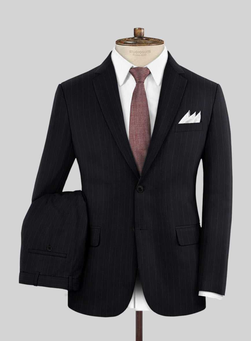 Hardy Minnis Deep Blue Chalkstripe Wool Suit - StudioSuits