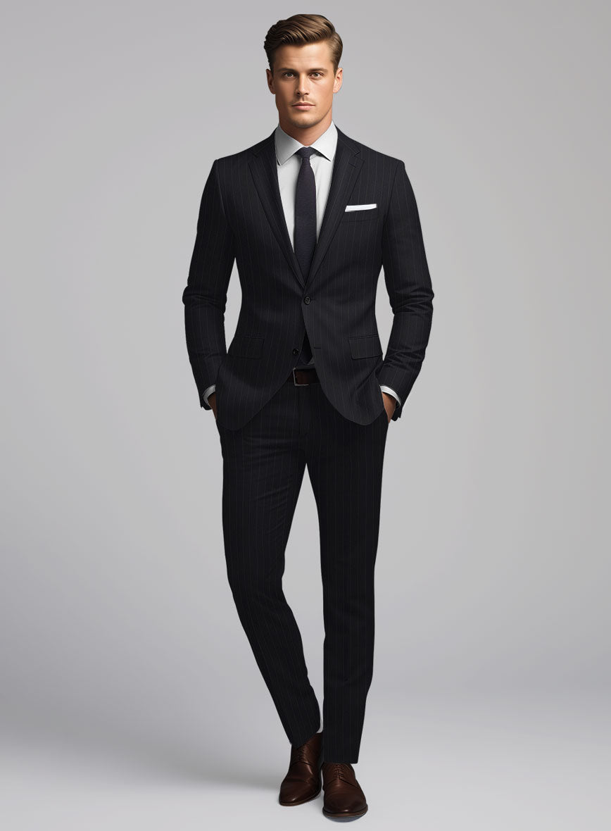 Hardy Minnis Deep Blue Chalkstripe Wool Suit - StudioSuits