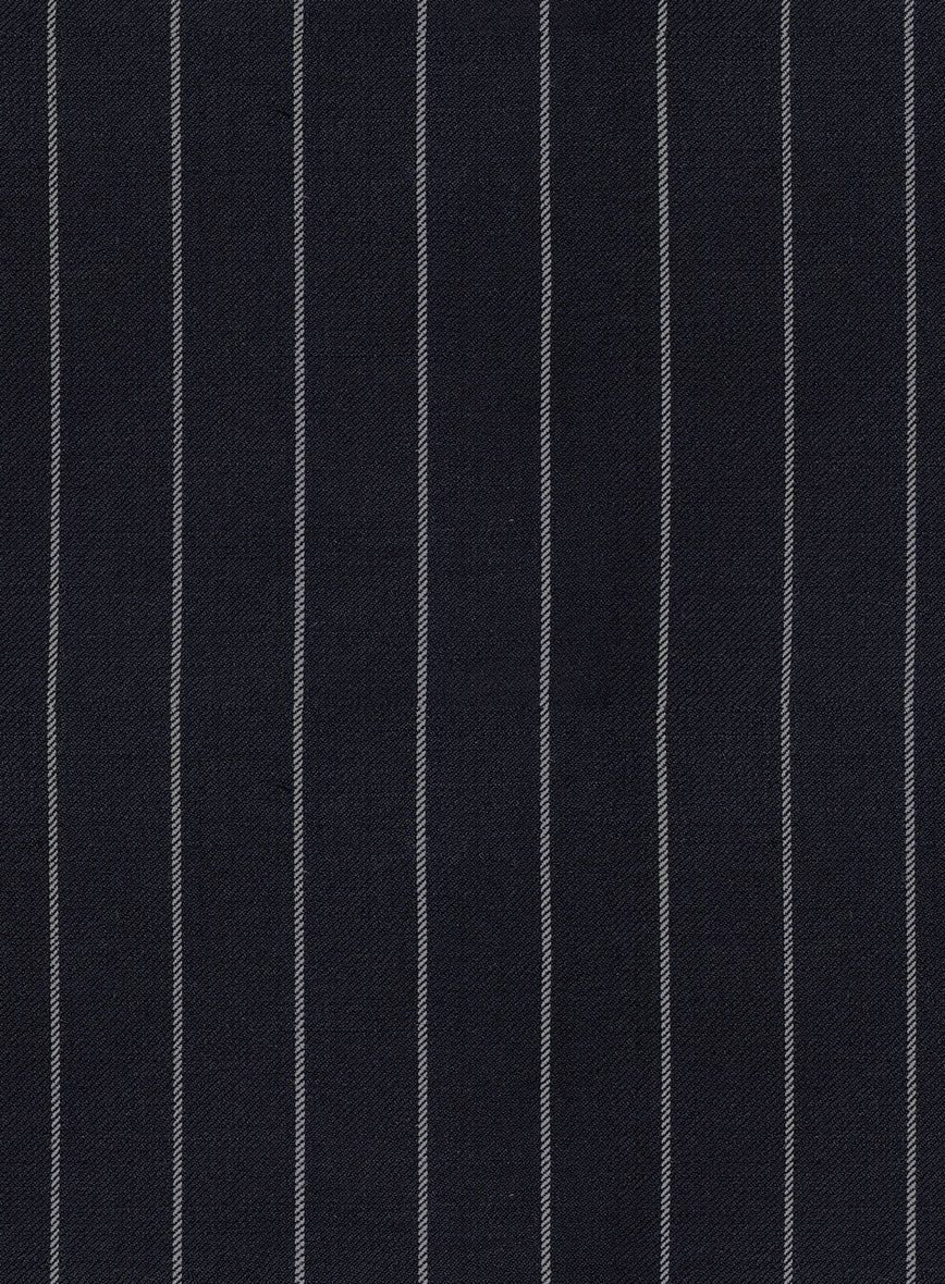 Hardy Minnis Deep Blue Rope Stripe Wool Jacket - StudioSuits