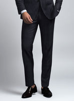 Hardy Minnis Deep Blue Rope Stripe Wool Pants - StudioSuits