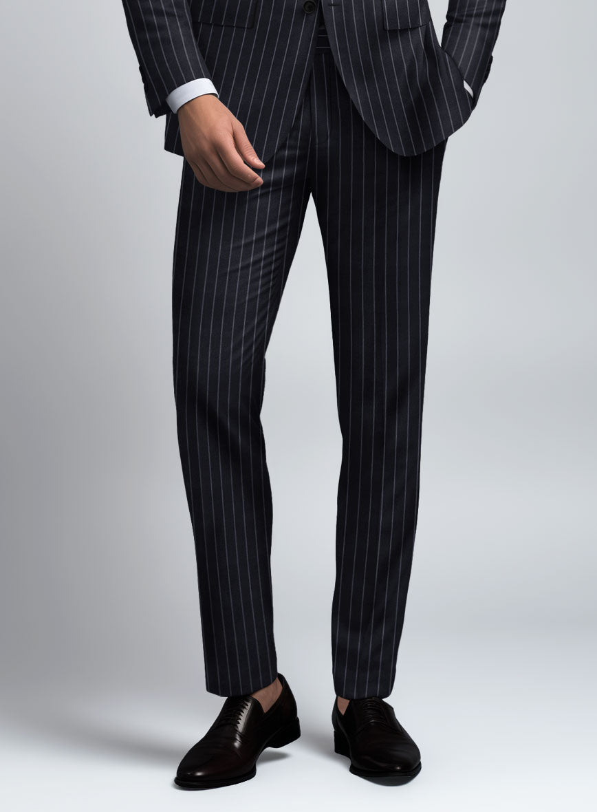 Hardy Minnis Deep Blue Rope Stripe Wool Suit - StudioSuits