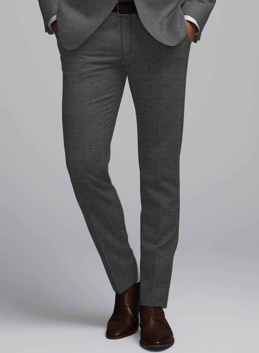 Hardy Minnis Gray Glen Wool Pants - StudioSuits