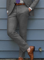 Hardy Minnis Gray Nailhead Wool Pants - StudioSuits