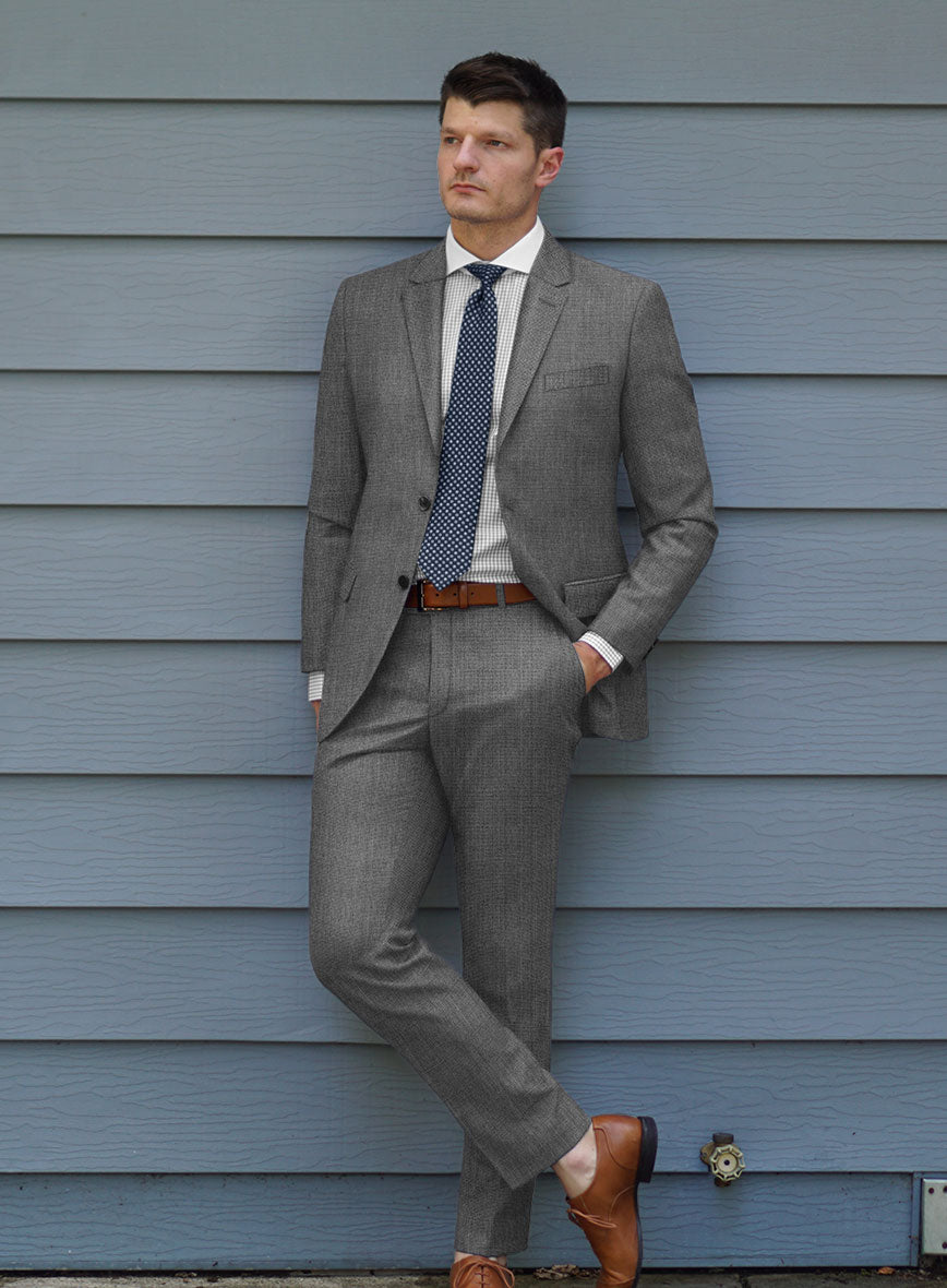 Hardy Minnis Gray Nailhead Wool Suit - StudioSuits