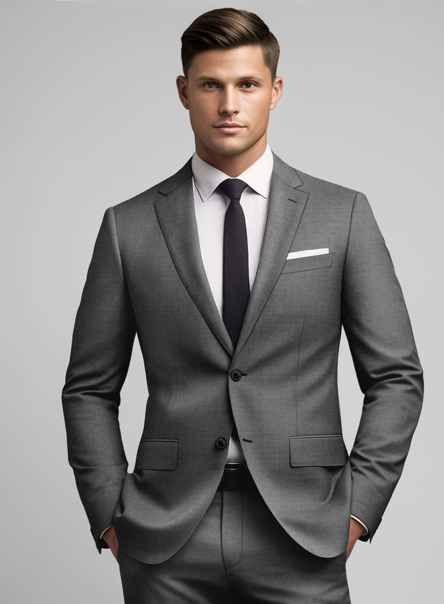 Hardy Minnis Gray Sharkskin Wool Jacket - StudioSuits