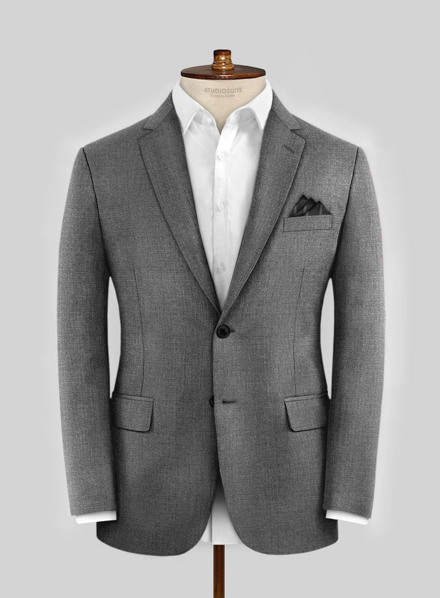 Hardy Minnis Gray Sharkskin Wool Jacket - StudioSuits