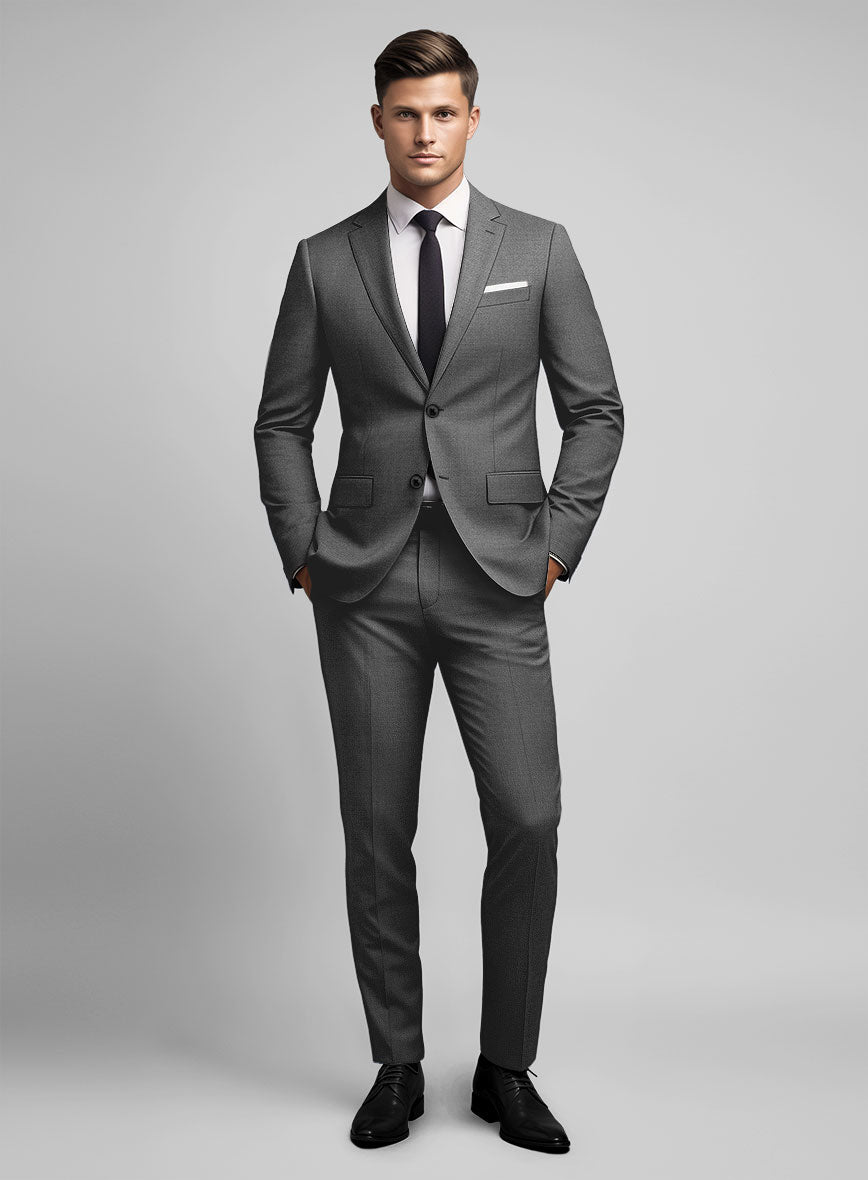 Hardy Minnis Gray Sharkskin Wool Suit - StudioSuits