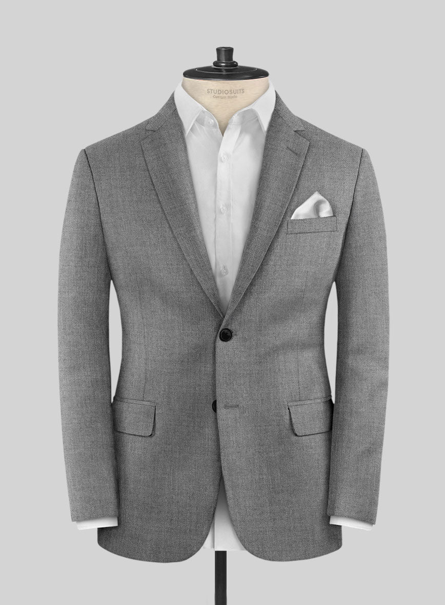 Hardy Minnis Gray Twill Wool Jacket - StudioSuits