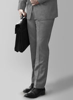 Hardy Minnis Gray Twill Wool Pants - StudioSuits