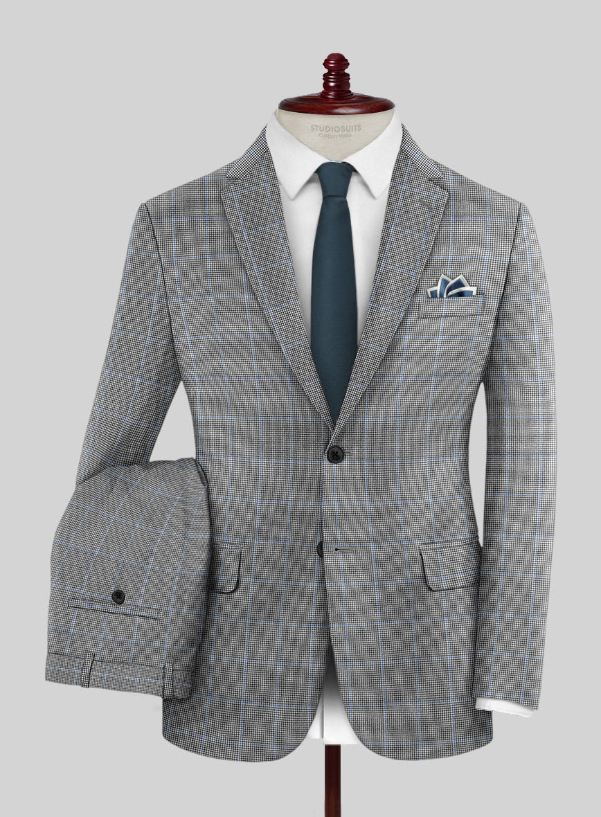 Hardy Minnis Houndstooth Check Wool Suit - StudioSuits