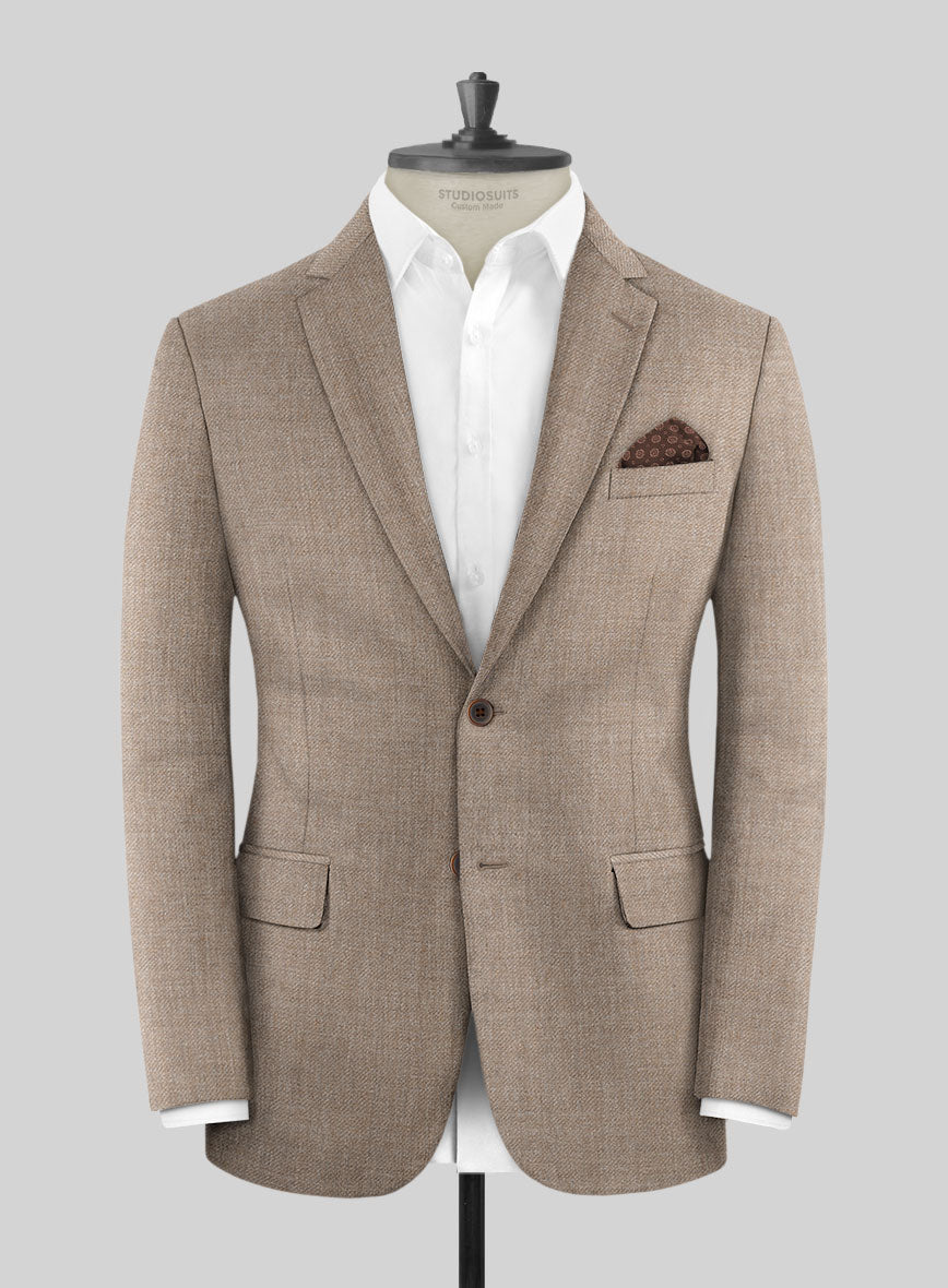 Hardy Minnis Light Brown Twill Wool Jacket - StudioSuits