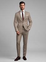 Hardy Minnis Light Brown Twill Wool Suit - StudioSuits