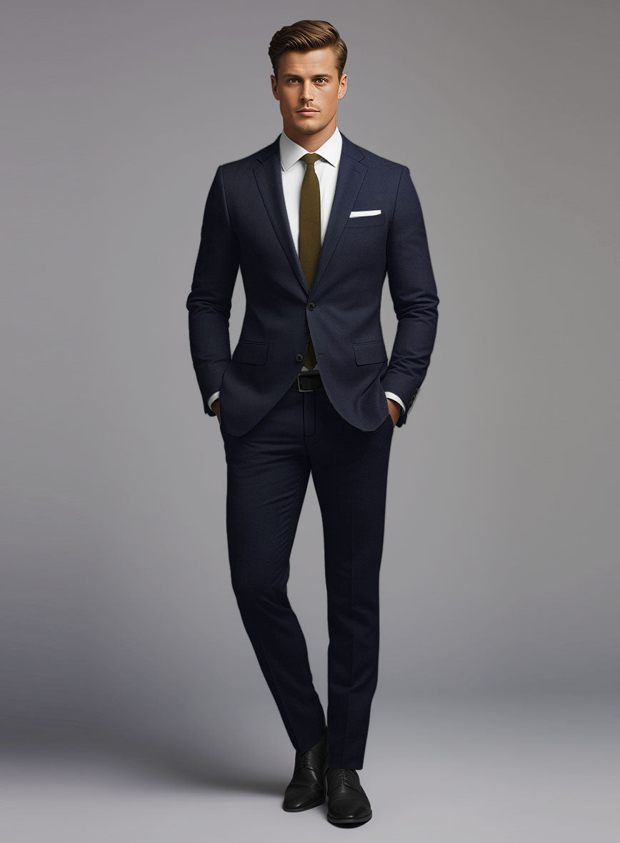 Hardy Minnis Mid Blue Twill Wool Suit - StudioSuits