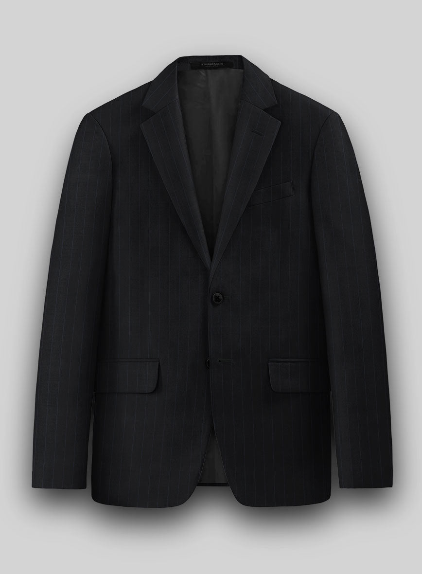 Hardy Minnis Midnight Blue Chalkstripe Wool Jacket - StudioSuits