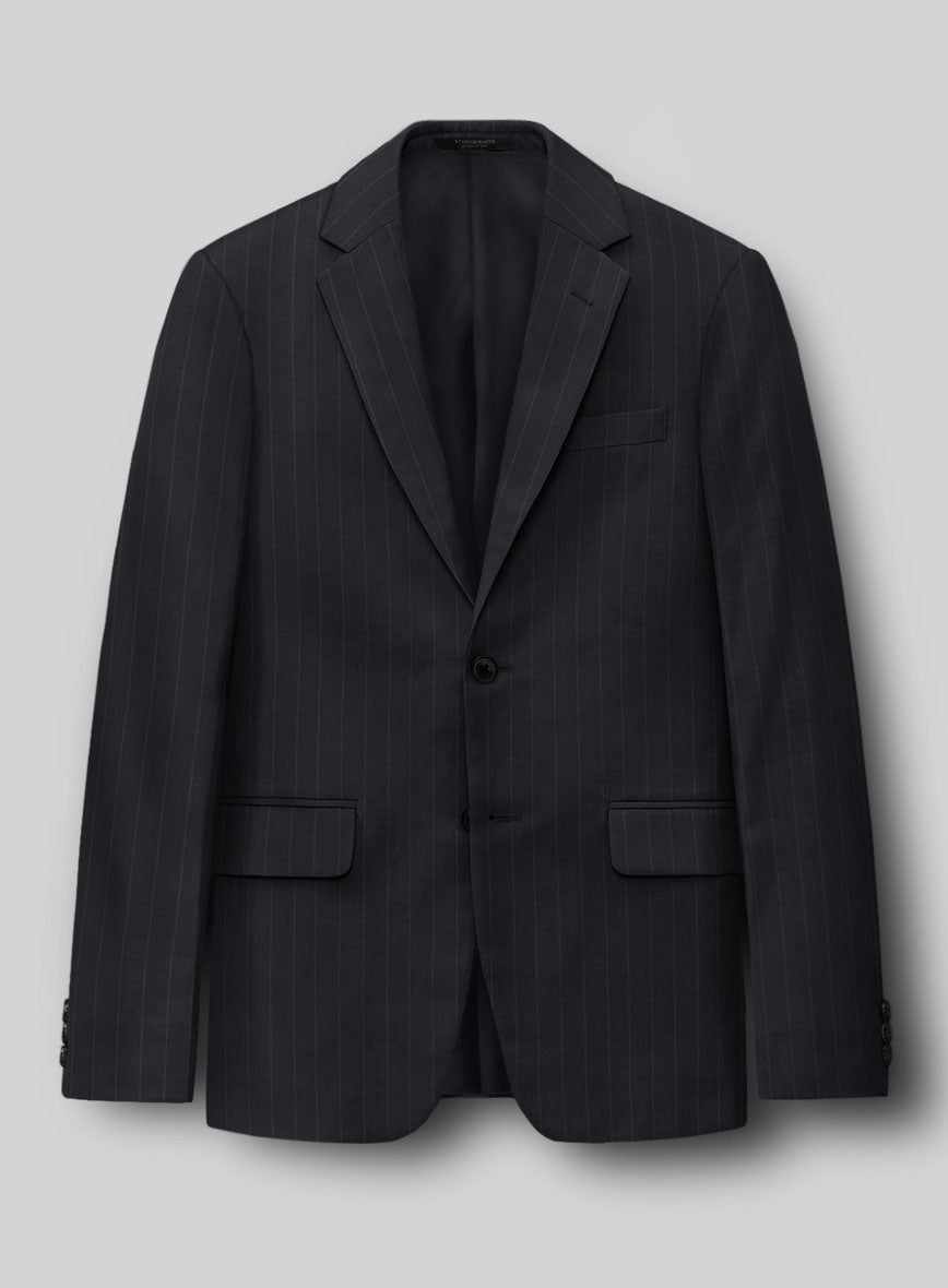 Hardy Minnis Midnight Blue Pinstripe Wool Jacket - StudioSuits