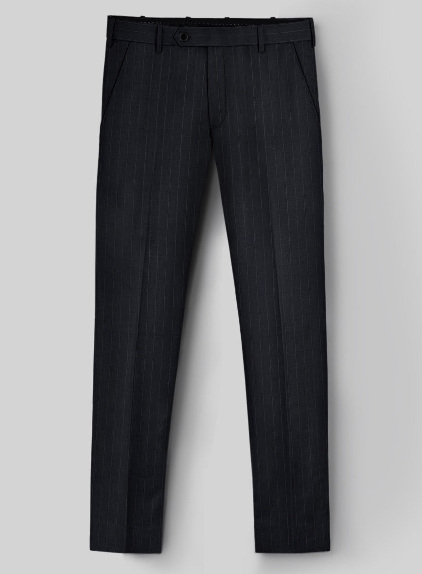 Hardy Minnis Midnight Blue Pinstripe Wool Pants - StudioSuits