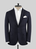 Hardy Minnis Navy Blue Herringbone Wool Jacket - StudioSuits