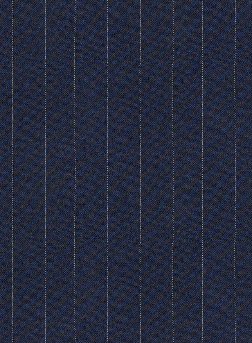 Hardy Minnis Navy Blue Pinstripe Wool Jacket - StudioSuits