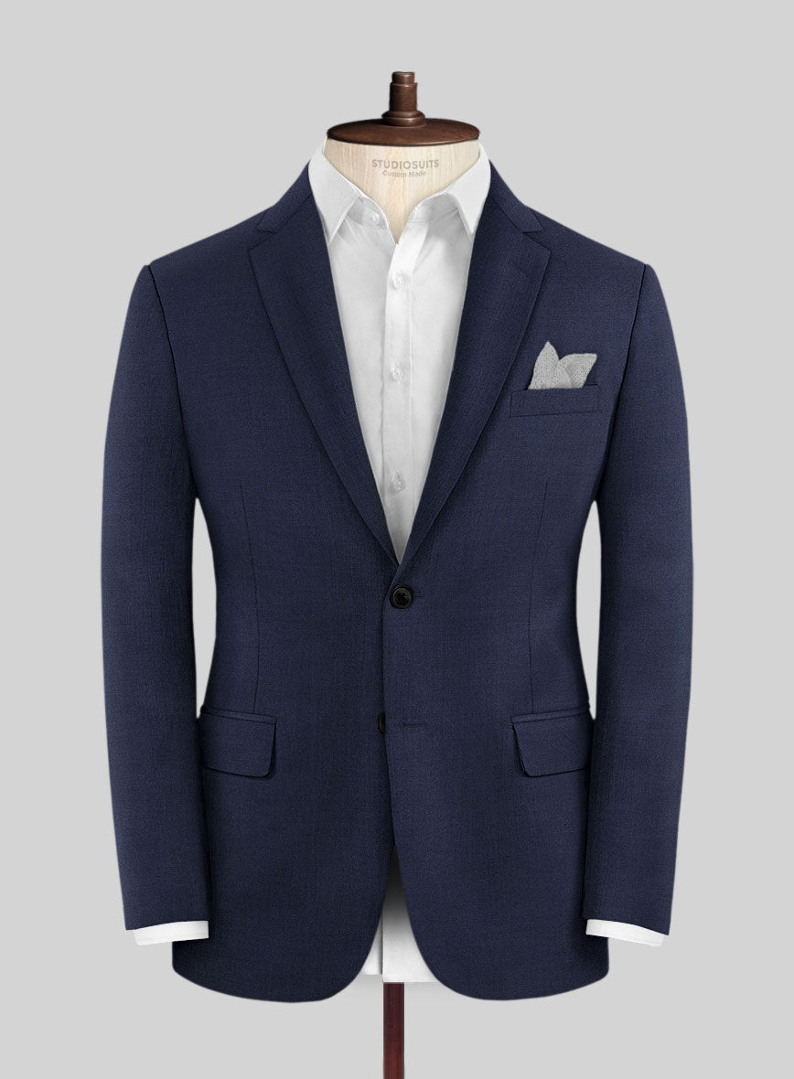 Hardy Minnis Navy Blue Twill Wool Jacket - StudioSuits