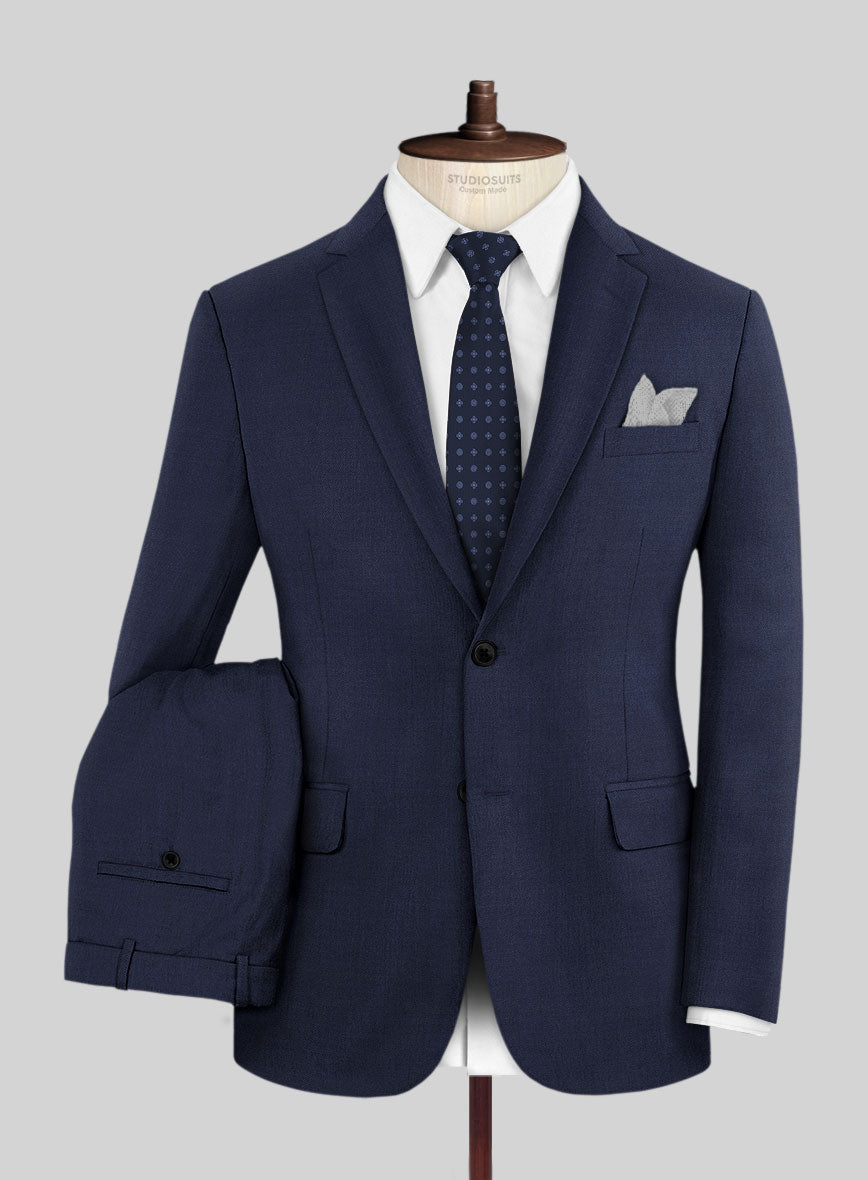 Hardy Minnis Navy Blue Twill Wool Suit - StudioSuits