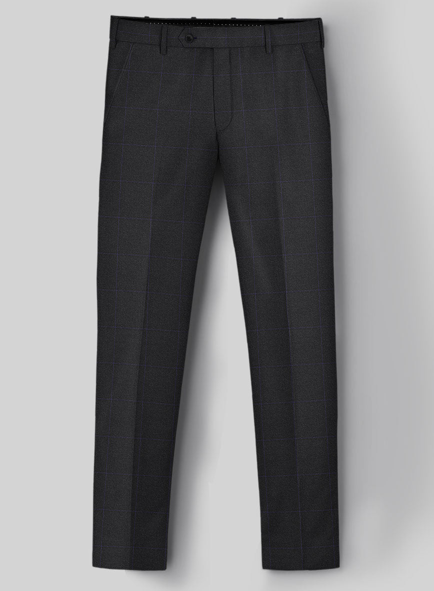 Hardy Minnis Pane Charcoal Wool Pants - StudioSuits