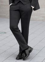 Hardy Minnis Pane Charcoal Wool Pants - StudioSuits