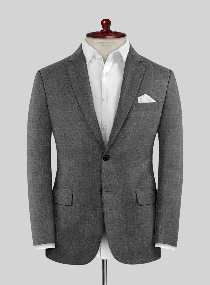 Hardy Minnis Pane Gray Wool Jacket - StudioSuits