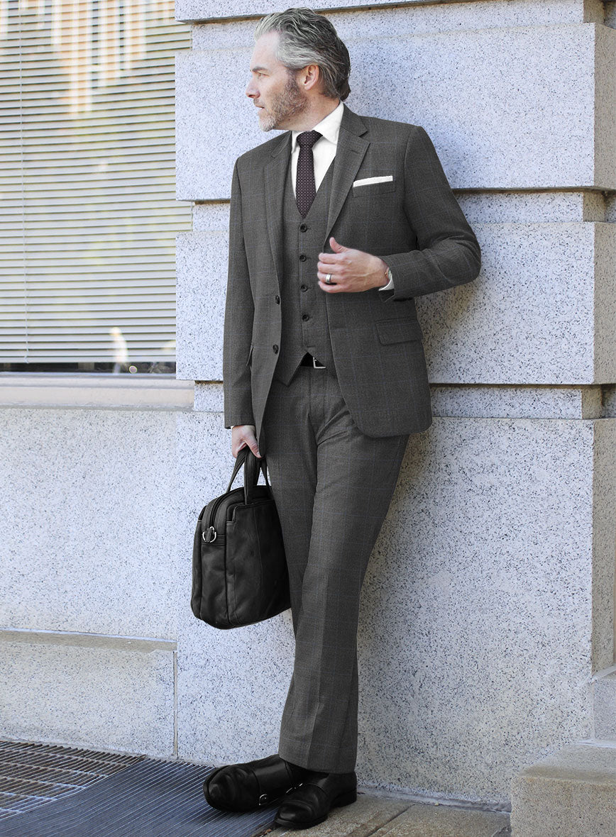 Hardy Minnis Pane Gray Wool Suit - StudioSuits